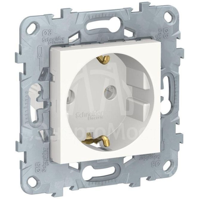Механизм розетки UNICA NEW без защ. шторок с заземл. винт. зажим 16А 250В бел. SchE NU503618