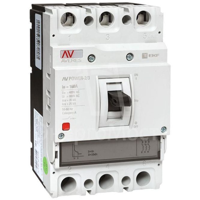 Выключатель автоматический 3п 160А 35кА AV POWER-2/3 TR AVERES EKF mccb-23-160-TR-av