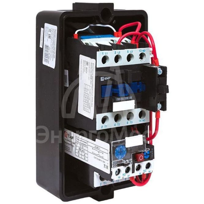 Пускатель магнитный КМЭ 25А 230В с РТЭ и индикатором PROxima в корп. IP65 EKF ctrp-r-25-230v-led