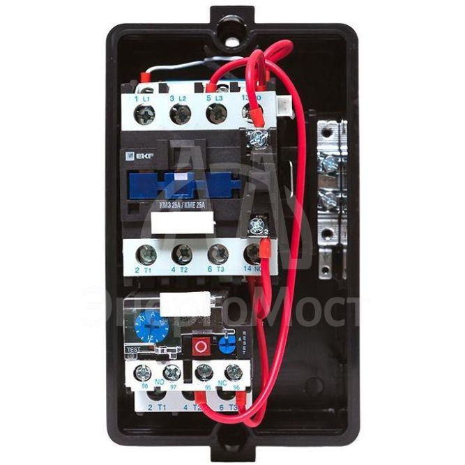 Пускатель магнитный КМЭ 25А 230В с РТЭ и индикатором PROxima в корп. IP65 EKF ctrp-r-25-230v-led