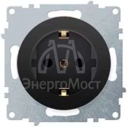 Механизм розетки 1-м СП Florence с заземл. черн. 1E10201303 OneKeyElectro 2172811