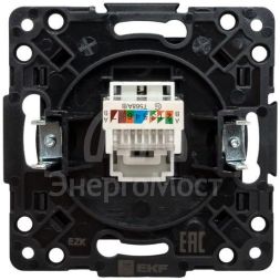 Механизм розетки RJ-45 1-м Стокгольм черн. PROxima EKF EZK01-035-10