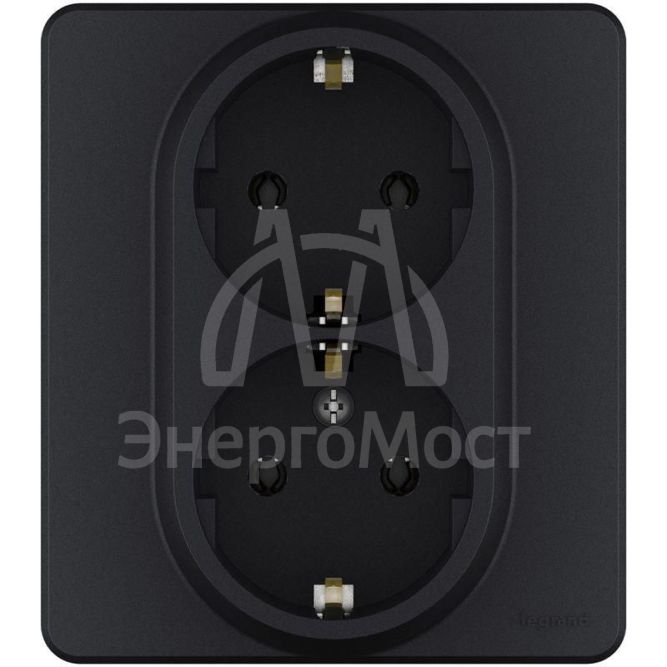 Розетка Inspiria 16А 250В 2х2P+E немецк. стандарт антрацит Leg 673753