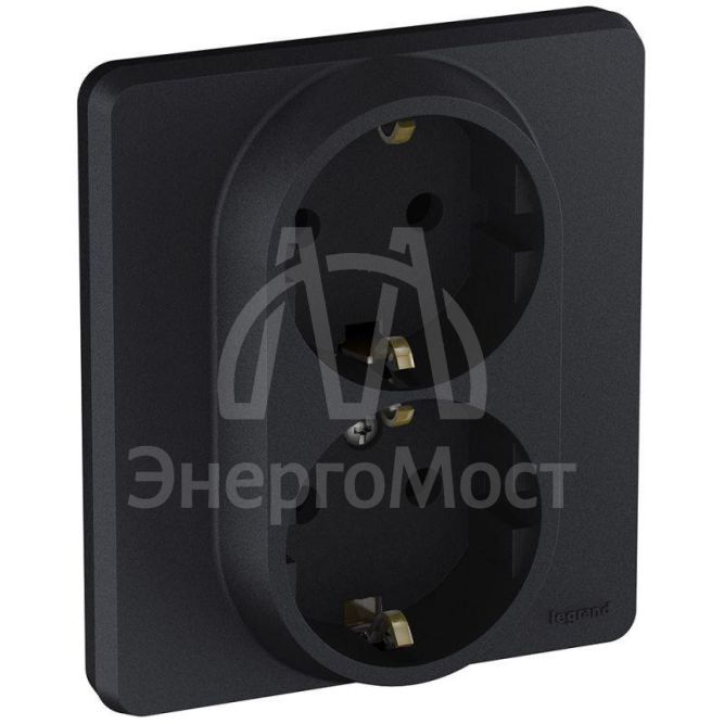 Розетка Inspiria 16А 250В 2х2P+E немецк. стандарт антрацит Leg 673753