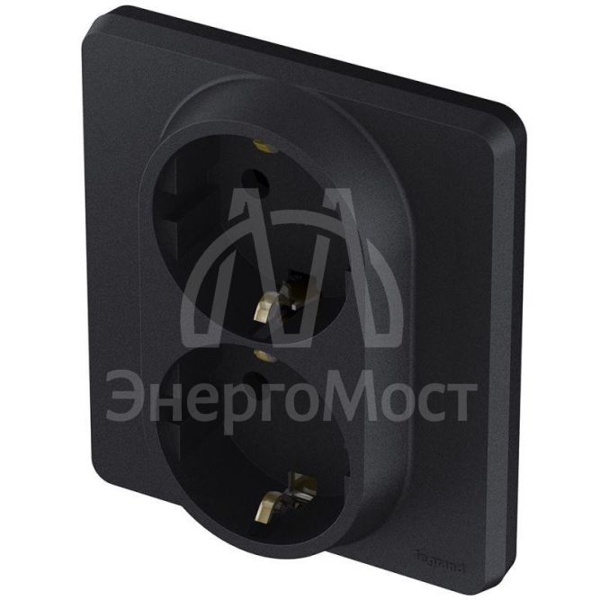 Розетка Inspiria 16А 250В 2х2P+E немецк. стандарт антрацит Leg 673753