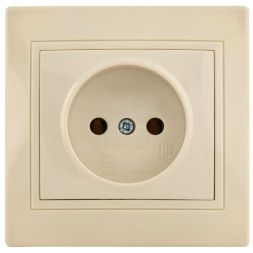 Розетка 1-м СП Кварта 10А IP20 без заземл. крем. IEK ERK13-K33-10-DM