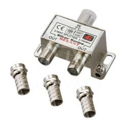 Делитель ТВ &quot;краб&quot; х2+3шт.F &quot;BOX&quot; 5-1000 МГц &quot;Silver&quot; Rexant 05-6101