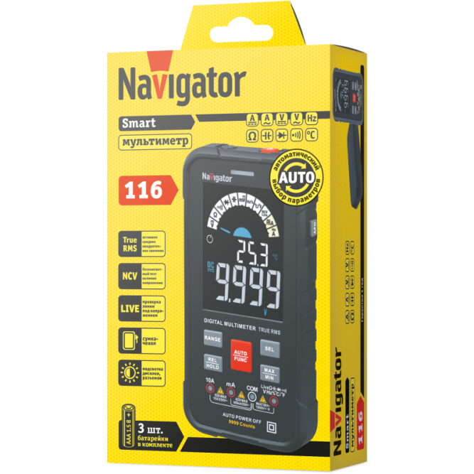 Мультиметр 95 771 NMT-Mm-116 True RMS Smart цветной дисплей Navigator 95771