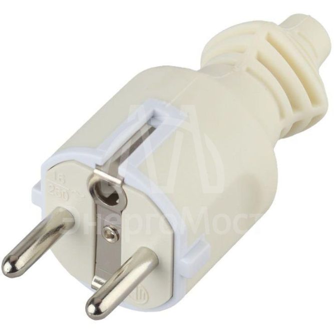 Вилка V4(W) 16А с заземл. прямой ввод (10/200/6000) бел. ЭРА Б0019188