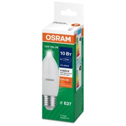 Лампа светодиодная LED G4 Value LVCLB75 10W/940 CRI95 10Вт 4000К 1000лм свеча матов. E27 170-250В OSRAM 4058075579569