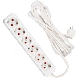 Удлинитель 6х5м с заземл. 16А IP20 LEZARD 720-0605-601