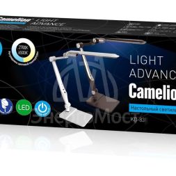 Светильник настольный KD-831 C02 LED 10Вт 230В основание+струбцина 600лм сенс. рег. яркости цветов. темп. черн. Camelion 14017