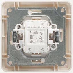 Выключатель 2-кл. СП W59 10А IP20 10AX в сборе сл. кость SchE VS510-252-28