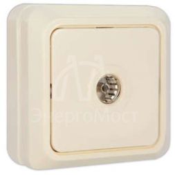 Розетка телевизионная TV 1-м ОП Олимп сл. кость UNIVersal Б-О0027