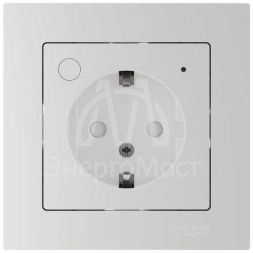 Розетка AtlasDesign Smart 16А L+N с заземл. защ. шторки Zigbee механизм бел. SE ATN000145Z