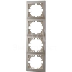 Рамка 4-м Mira вертикал. жемчуж./бел. перламутр. LEZARD 701-3000-154