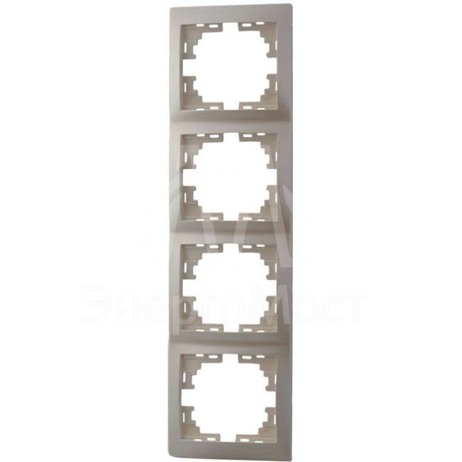 Рамка 4-м Mira вертикал. жемчуж./бел. перламутр. LEZARD 701-3000-154