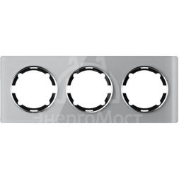 Рамка 3-м Garda горизонт. стеклянная сер. 2E52301302 OneKeyElectro 2234936