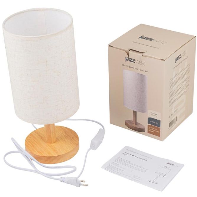 Светильник настольный JH1-01-iv 1х60Вт E27 (основа: натуральное дерево) IP20 JazzWay 5058231