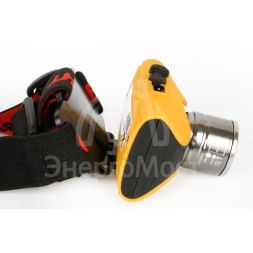 Фонарь налобный E157 (аккум. 220В CREE 3Вт пласт. бокс; желт.) Ultraflash 12351