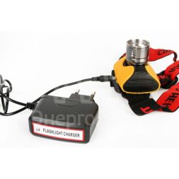 Фонарь налобный E157 (аккум. 220В CREE 3Вт пласт. бокс; желт.) Ultraflash 12351