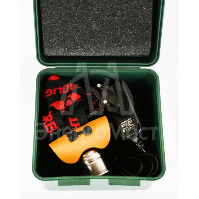 Фонарь налобный E157 (аккум. 220В CREE 3Вт пласт. бокс; желт.) Ultraflash 12351