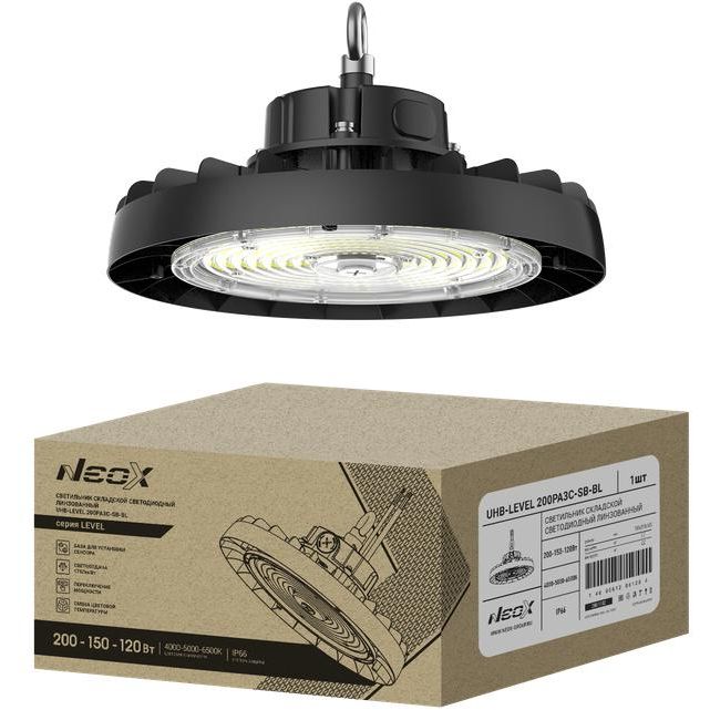 Светильник светодиодный UHB-LEVEL 200PA3C-SB-BL 100-277В 200/150/120Вт IP66 175лм/Вт 3CCT складской 5лет NEOX 4690612061207