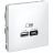 Розетка USB ArtGallery тип A+C 45Вт QC PD высокоскор. ЗУ механизм бел. SE GAL000129