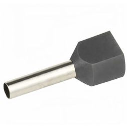 Наконечник-гильза двойная с изолир.фланцем 4кв.мм (НШВИ2) сер. DKC IFD2-4-12GR