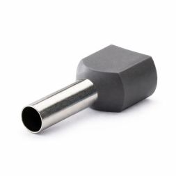 Наконечник-гильза двойная с изолир.фланцем 4кв.мм (НШВИ2) сер. DKC IFD2-4-12GR