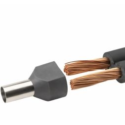 Наконечник-гильза двойная с изолир.фланцем 4кв.мм (НШВИ2) сер. DKC IFD2-4-12GR