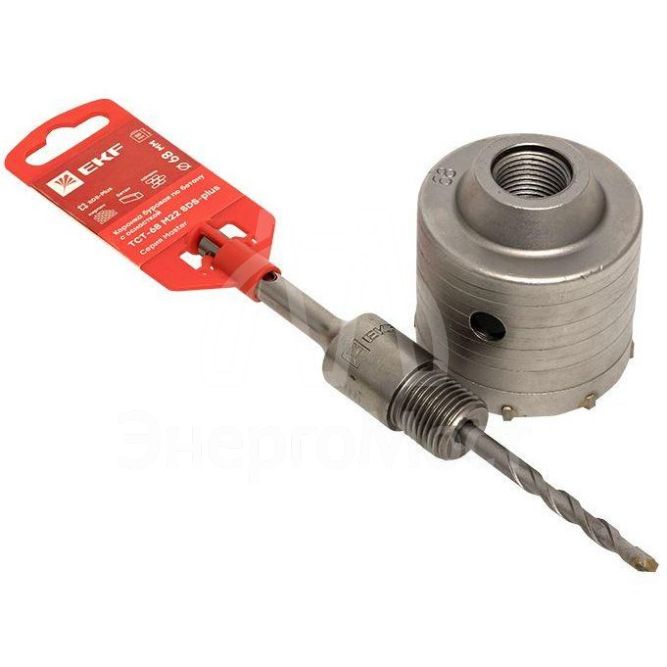 Коронка буровая по бетону с оснасткой TCT-68 М22 SDS-plus Master EKF tct-68-m22