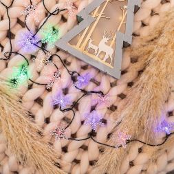 Гирлянда светодиодная &amp;quot;Снежинки&amp;quot; 30LED мультиколор 4.4м с контроллером Neon-Night 303-065