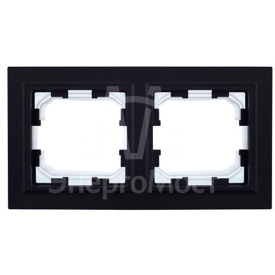 Рамка 2-м IP44 BRITE РУ-2-БрЧ-44 черн. IEK BR-M22-44-K02