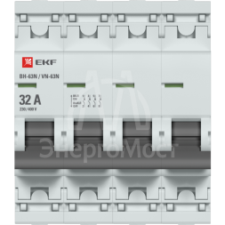 Выключатель нагрузки 4п 32А ВН-63N PROxima EKF S63432