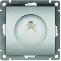 Розетка компьютерная 1-м СП Афина RJ45 кат.5E механизм серебр. Universal A0051-S