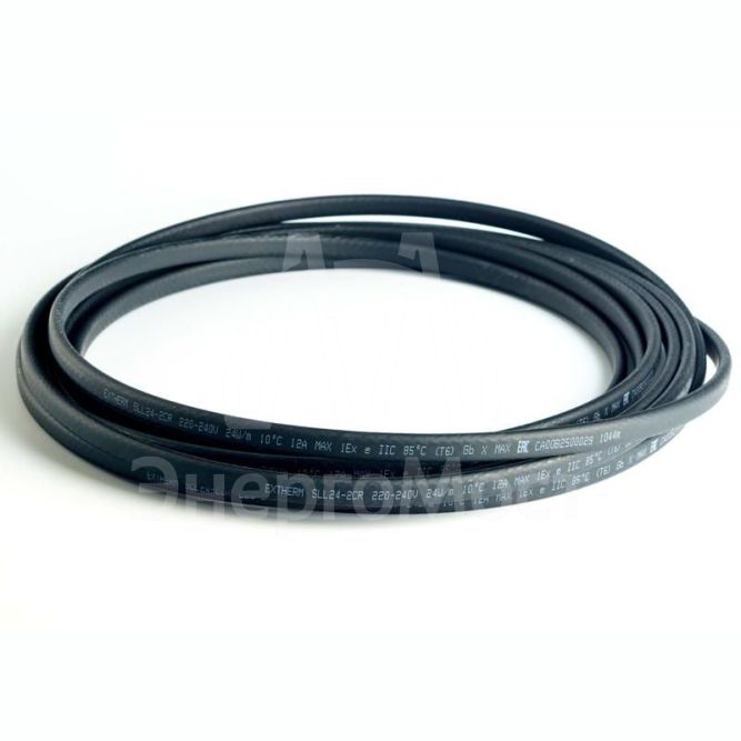 Кабель нагрев. саморег. 40Вт/м с экраном 220В сертификат Ex 16AWG (термопласт) EXTHERM SLL40-2CR