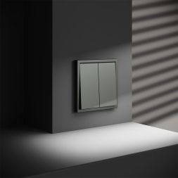 Выключатель 2-кл. СП S70 10А с самовозвратом механизм титан Voltum VLS020606