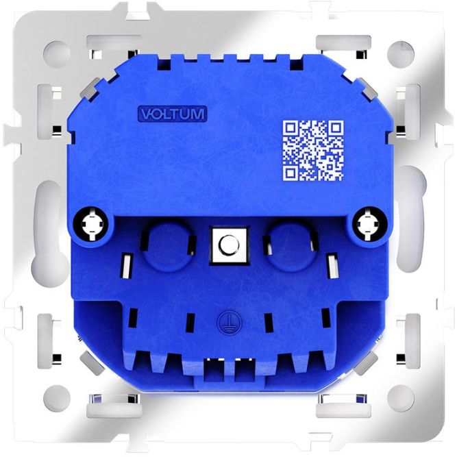 Розетка 1-м СП S70 16А с USB A+A с заземл. защ. шторки механизм бел. глянцевый Voltum VLS040401
