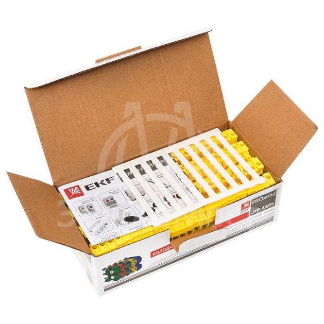 Колодка клеммная JXB-2.5/35 (25а) желт. EKF plc-jxb-2.5/35y