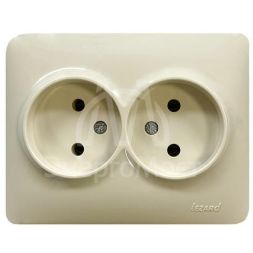 Розетка 2-м Karina Life без заземл. ПБТ крем. LEZARD 708-0300-128B