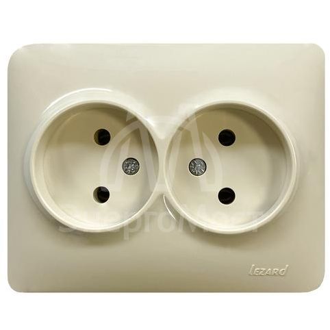 Розетка 2-м Karina Life без заземл. ПБТ крем. LEZARD 708-0300-128B