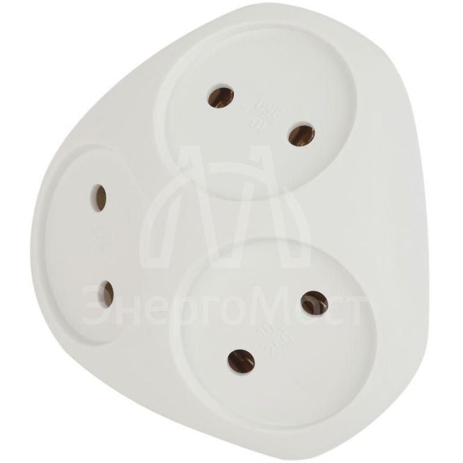 Разветвитель 3-м SPx-3-W без заземл. 10А бел. Эра Б0053481