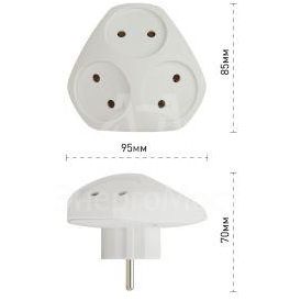Разветвитель 3-м SPx-3-W без заземл. 10А бел. Эра Б0053481