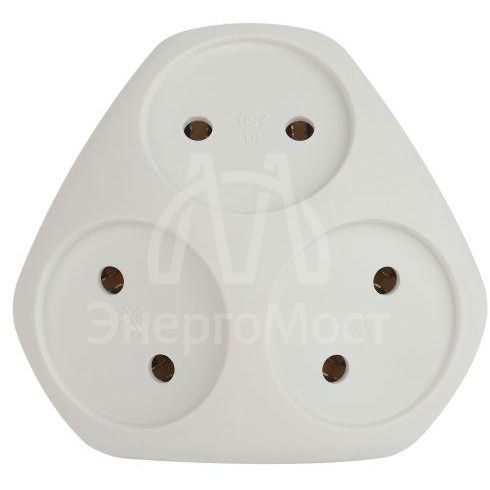 Разветвитель 3-м SPx-3-W без заземл. 10А бел. Эра Б0053481