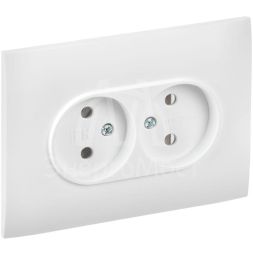 Розетка 2-м SKANDY 10А без заземл. без защ. шторок в сборе SK-R10W арктич. бел. IEK SK-R20-10-K01-F