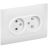 Розетка 2-м SKANDY 10А без заземл. без защ. шторок в сборе SK-R10W арктич. бел. IEK SK-R20-10-K01-F