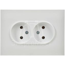 Розетка 2-м SKANDY 10А без заземл. без защ. шторок в сборе SK-R10W арктич. бел. IEK SK-R20-10-K01-F