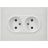 Розетка 2-м SKANDY 10А без заземл. без защ. шторок в сборе SK-R10W арктич. бел. IEK SK-R20-10-K01-F