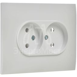 Розетка 2-м SKANDY 10А без заземл. без защ. шторок в сборе SK-R10W арктич. бел. IEK SK-R20-10-K01-F